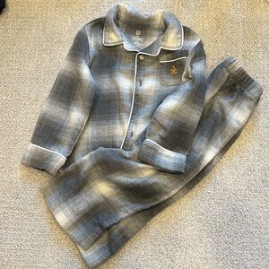 GAP White and Gray Plaid Pajama Set